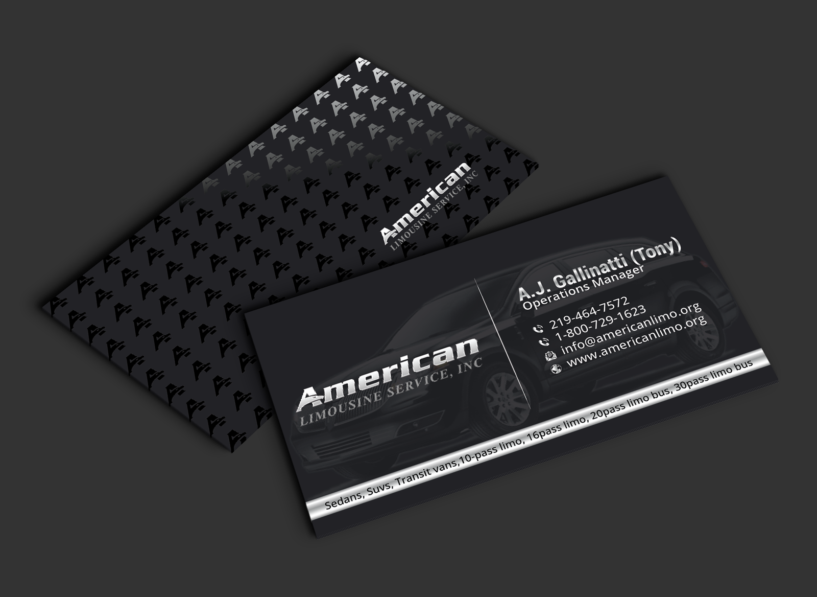 Business Card Design by DesignerShahadat for AMERICAN LIMOUSINE SERVICE INC. | Design #32222896