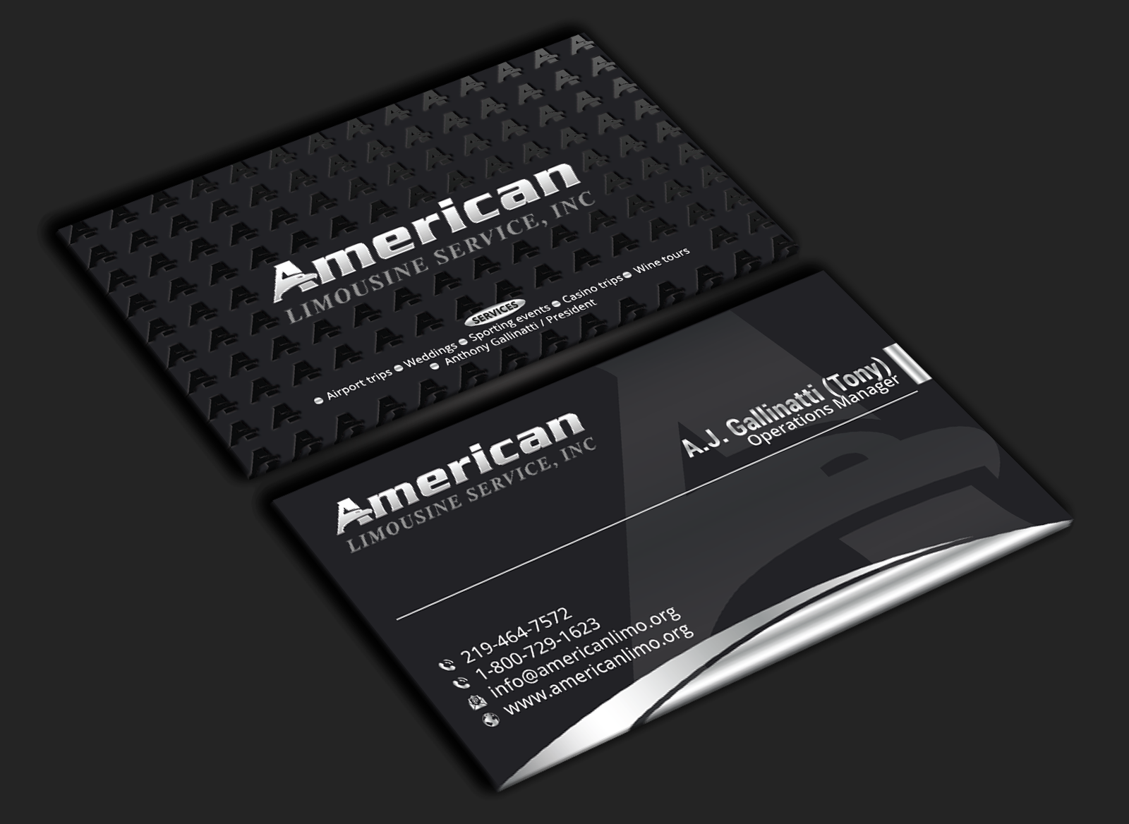 Design de Carte de Visite par DesignerShahadat pour AMERICAN LIMOUSINE SERVICE INC. | Design #32223020