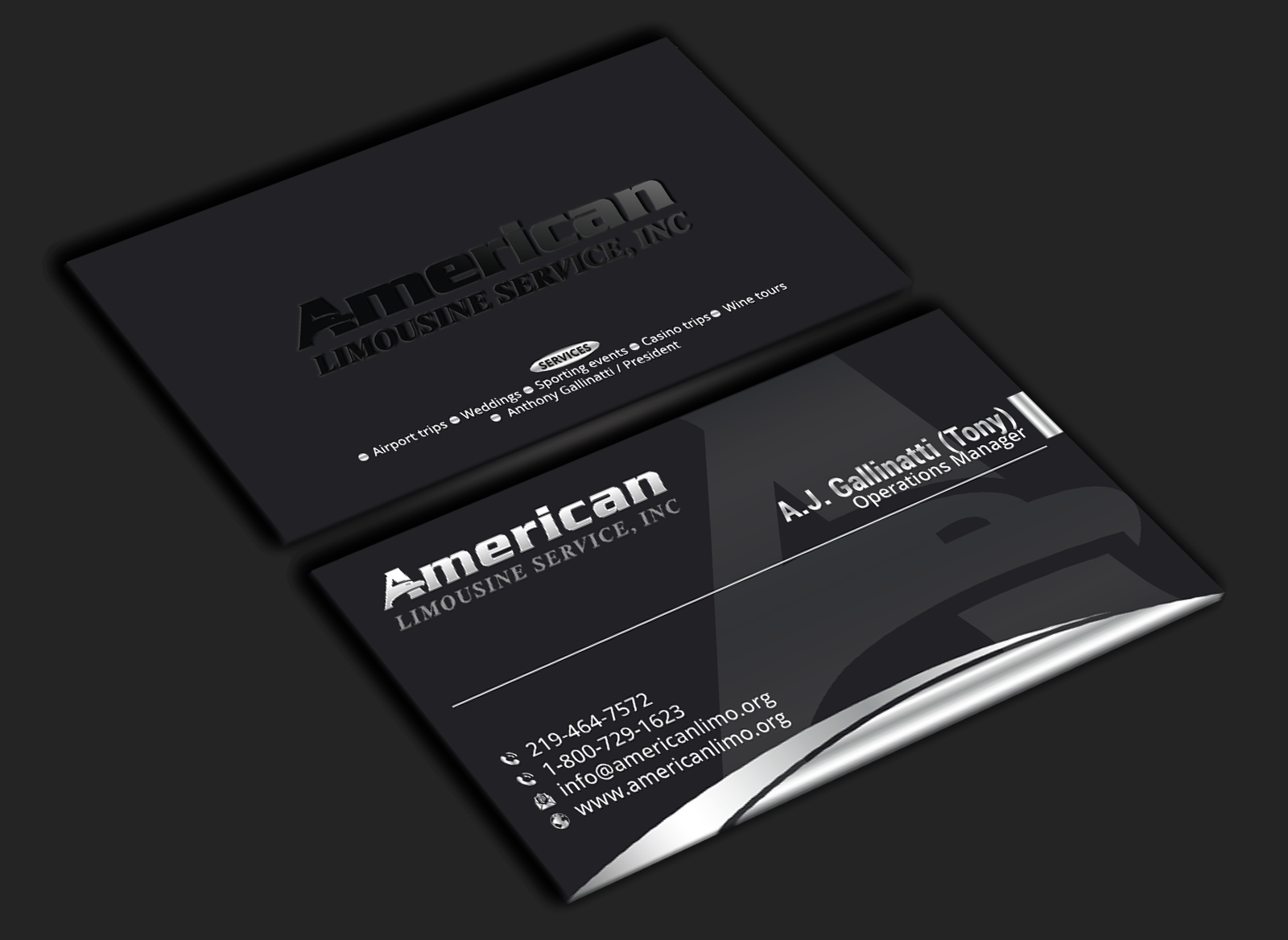 Business Card Design by DesignerShahadat for AMERICAN LIMOUSINE SERVICE INC. | Design #32223021