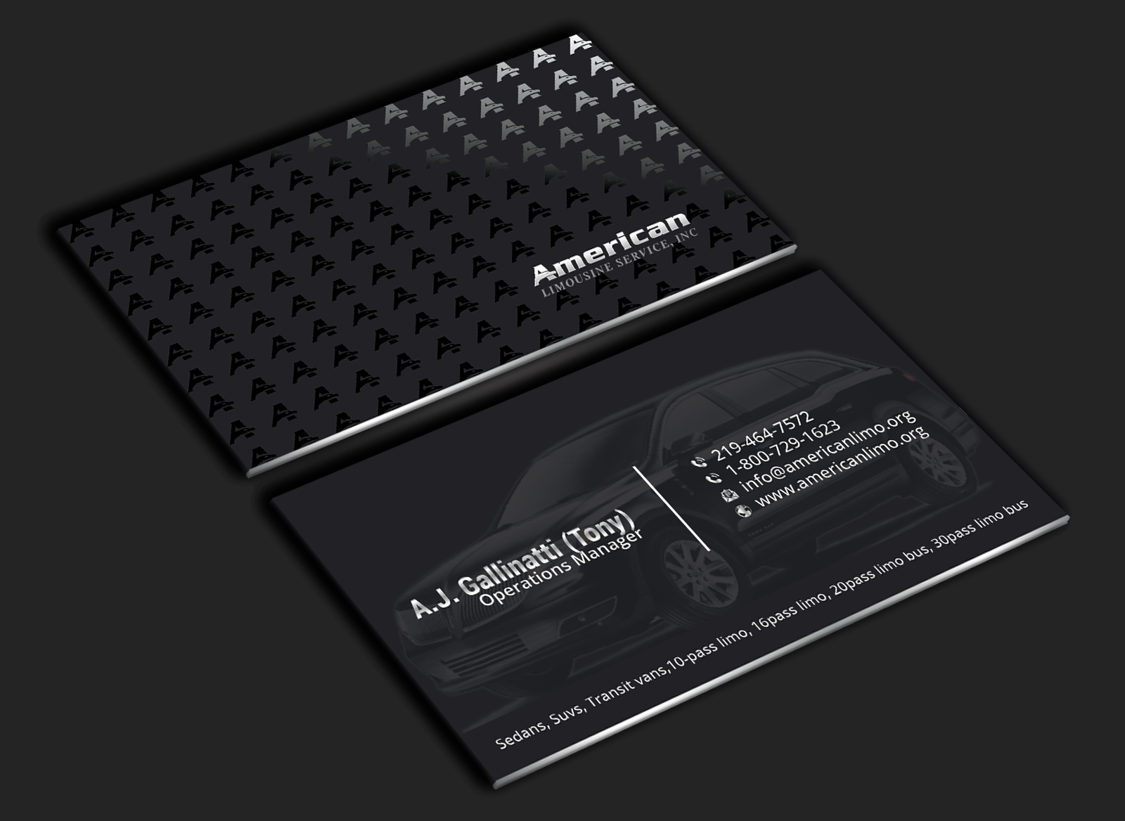 Business Card Design by DesignerShahadat for AMERICAN LIMOUSINE SERVICE INC. | Design #32223026