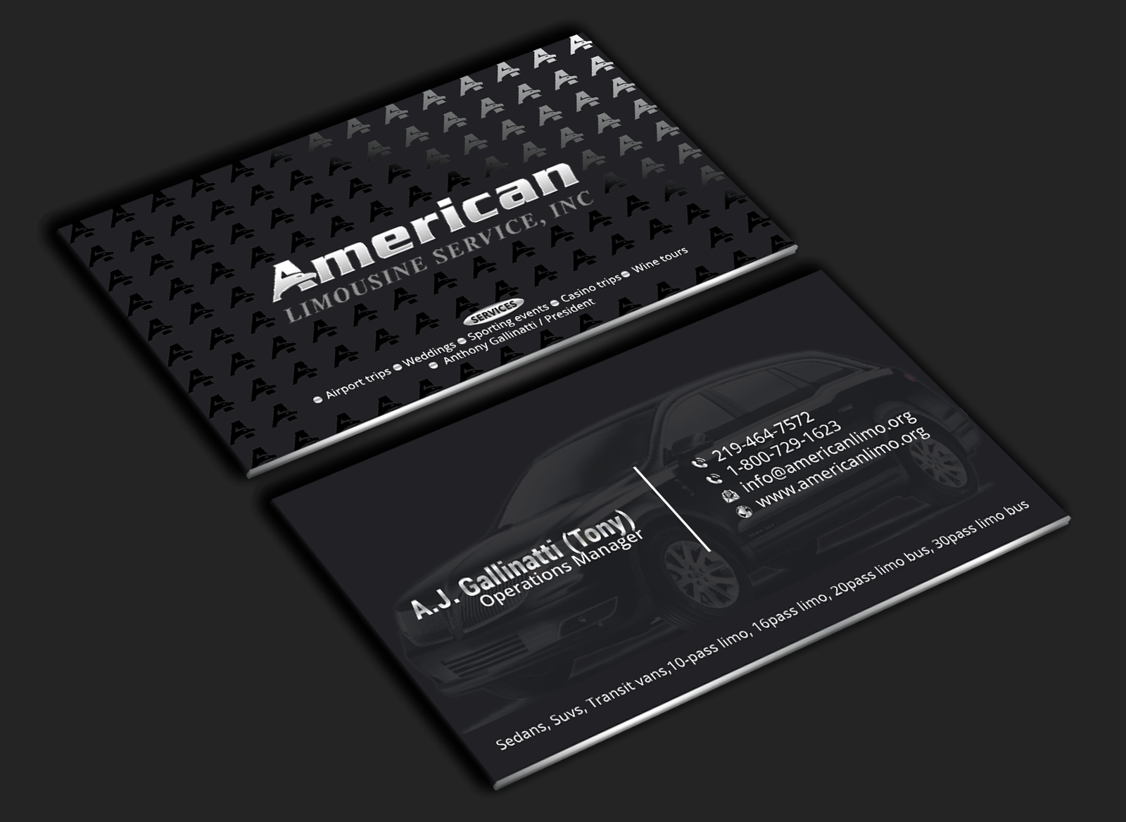 Diseño de Tarjeta de Presentación por DesignerShahadat para AMERICAN LIMOUSINE SERVICE INC. | Diseño #32223027