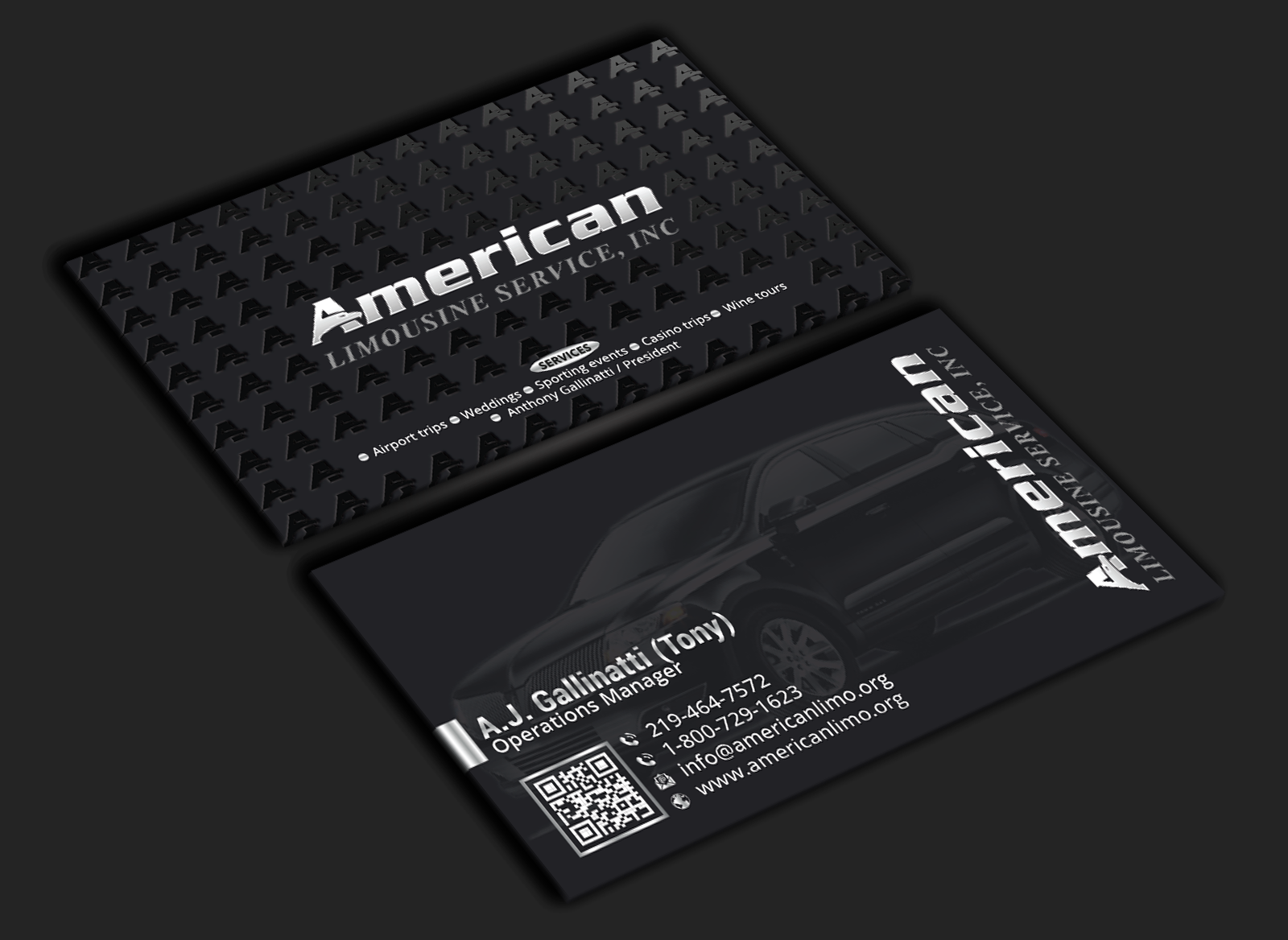 Business Card Design by DesignerShahadat for AMERICAN LIMOUSINE SERVICE INC. | Design #32223053
