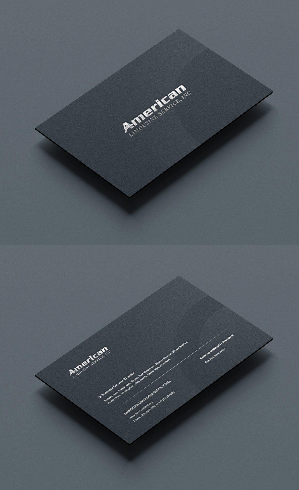 Design de Carte de Visite par Clubarchive pour AMERICAN LIMOUSINE SERVICE INC. | Design #32224316