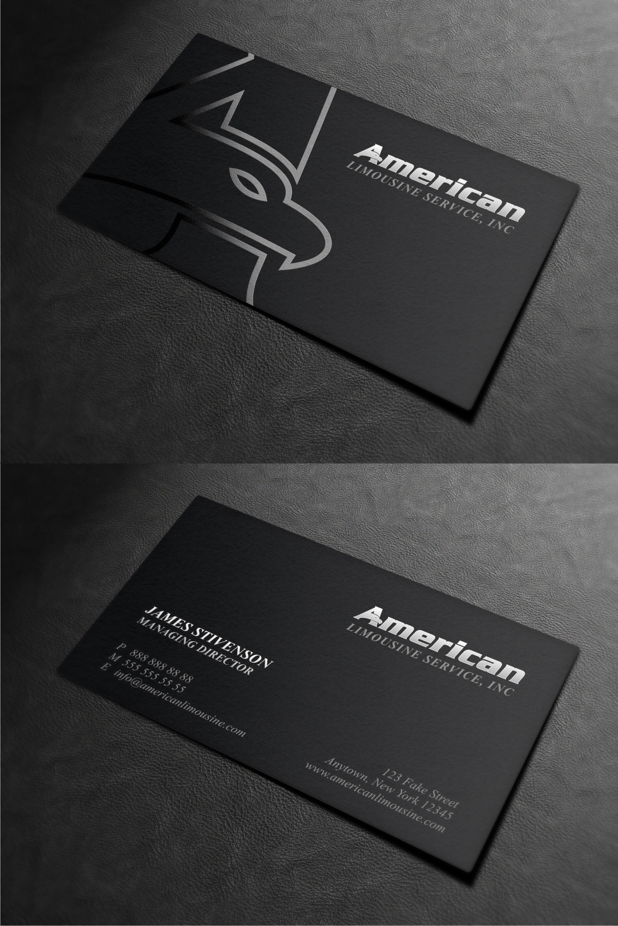 Business Card Design by Atvento Graphics for AMERICAN LIMOUSINE SERVICE INC. | Design #32220318
