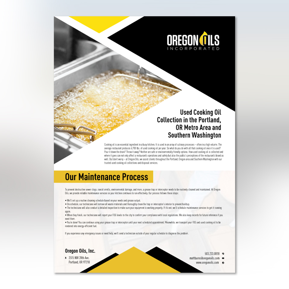 Flyer Design by YourLogoMaster for Oregon Oils, Inc. | Design #32262705