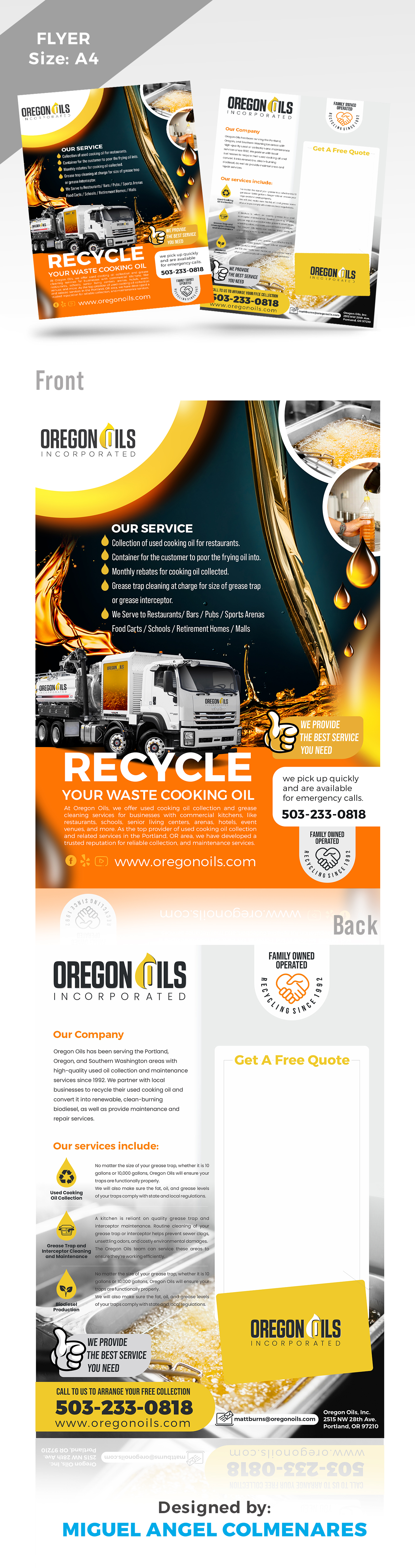 Flyer Design by angelcolmenares3 for Oregon Oils, Inc. | Design #32305910