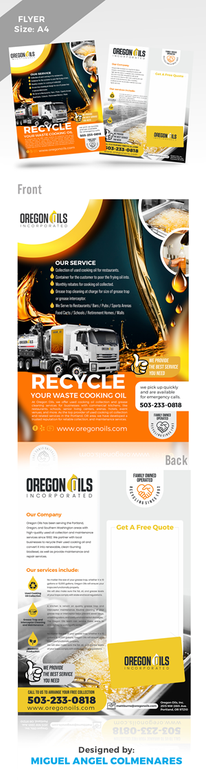 Flyer Design by angelcolmenares3 for Oregon Oils, Inc. | Design: #32305910