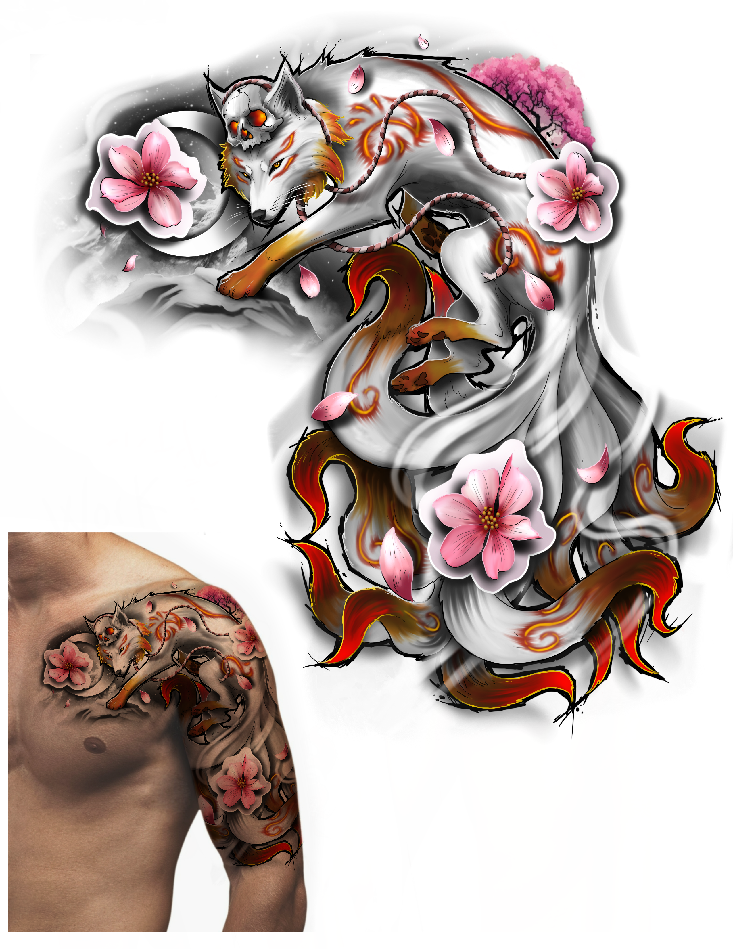 Tattoo Design by rafaelcame 2 for this project | Design #32298540