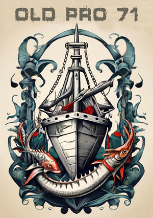 Graphic and name of fishing boat