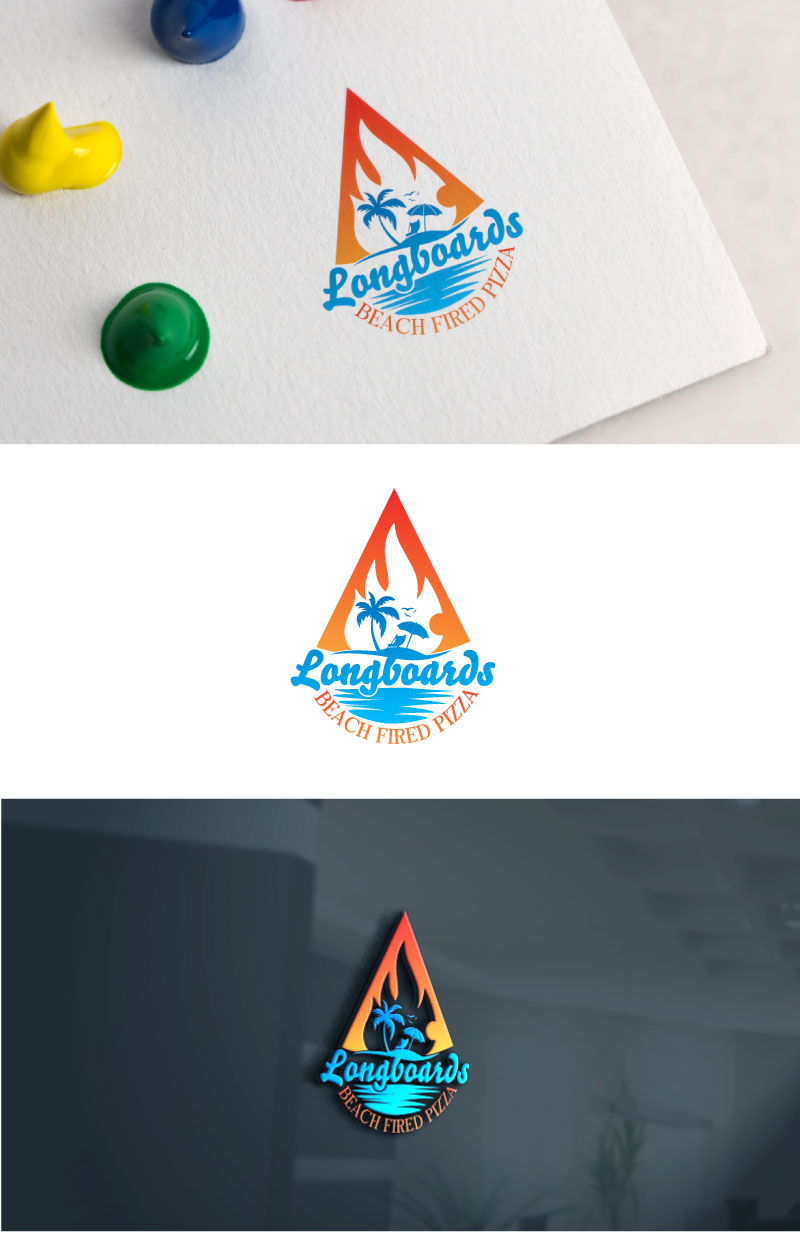 Elegant, Playful Logo Design for Longboards Beach Fired Pizza by Alexa