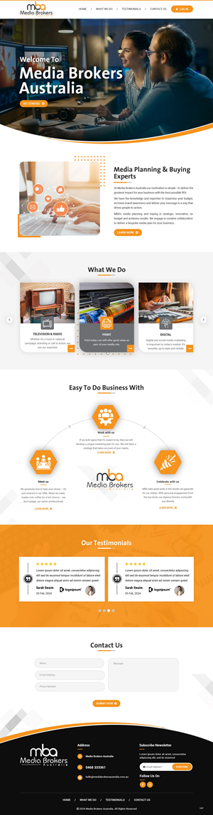 Web Design by pb for Media Brokers Australia | Design: #32282878