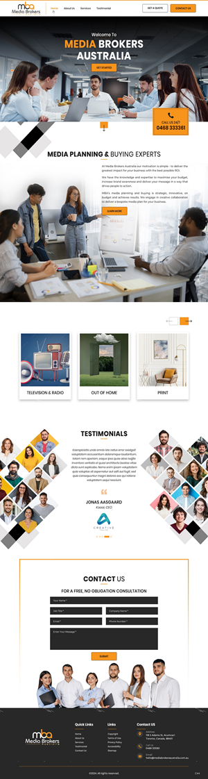 Web Design by pb for Media Brokers Australia | Design: #32282879