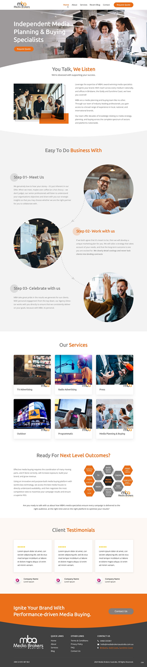 Web Design by pb for Media Brokers Australia | Design #32298840