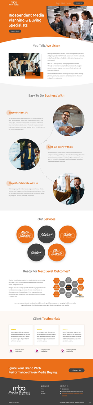 Web Design by pb for Media Brokers Australia | Design: #32456664