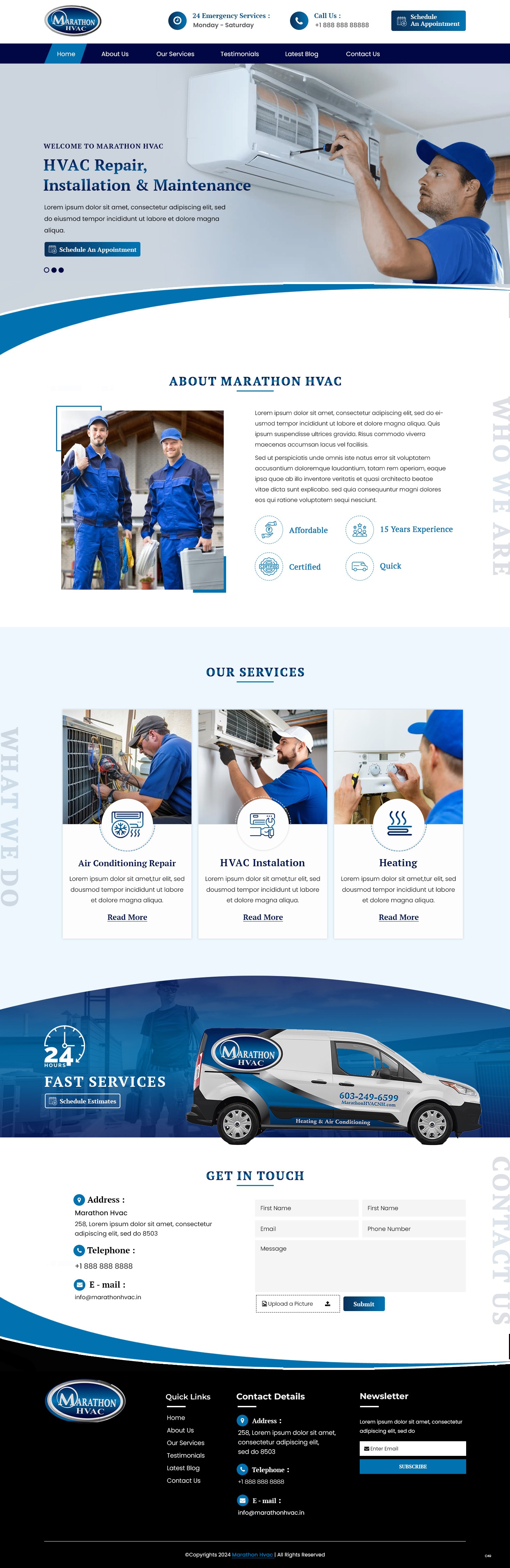 Web Design by pb for Marathon HVAC | Design #32282845