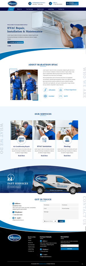 Web Design by pb for Marathon HVAC | Design: #32282845