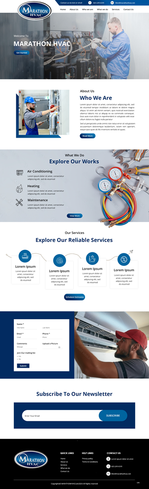 Web Design by pb for Marathon HVAC | Design: #32282860