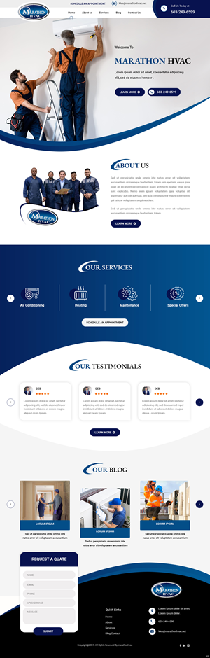 Web Design par pb pour Marathon HVAC | Design : #32290509