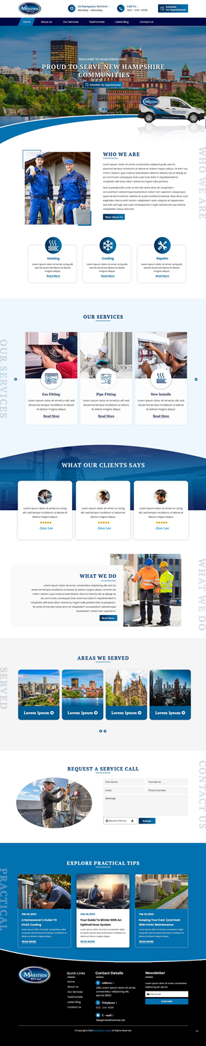 Web Design par pb pour Marathon HVAC | Design : #32306172