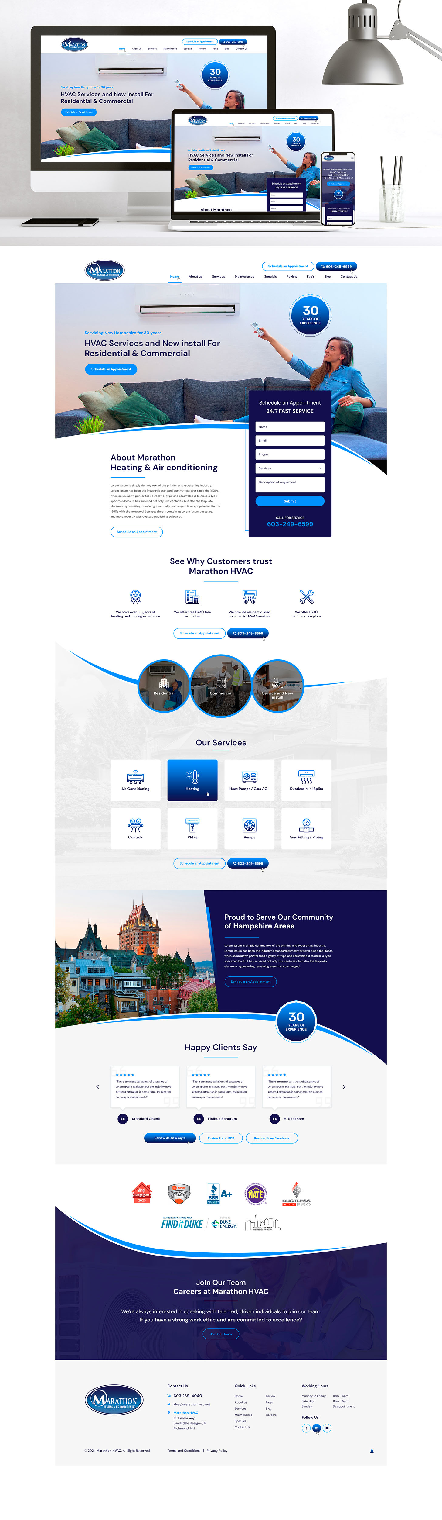 Web Design by Ved Web Services for Marathon HVAC | Design #32289483