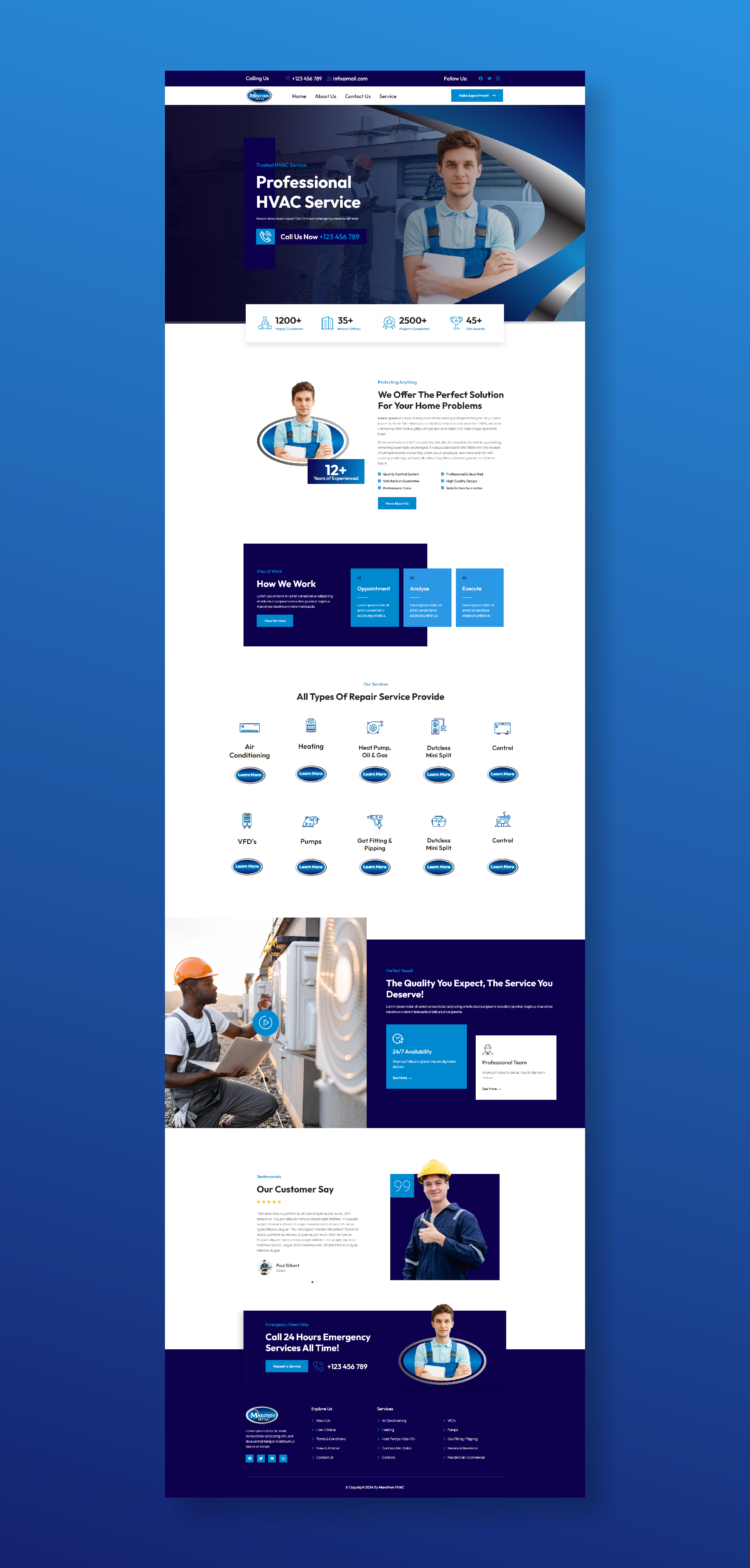 Web Design by Awang_ for Marathon HVAC | Design #32318199