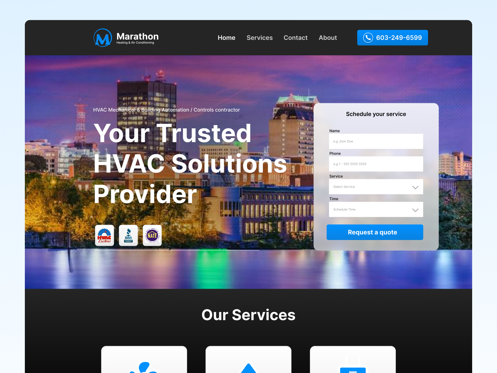 Web Design by Wiwedo for Marathon HVAC | Design #32307764