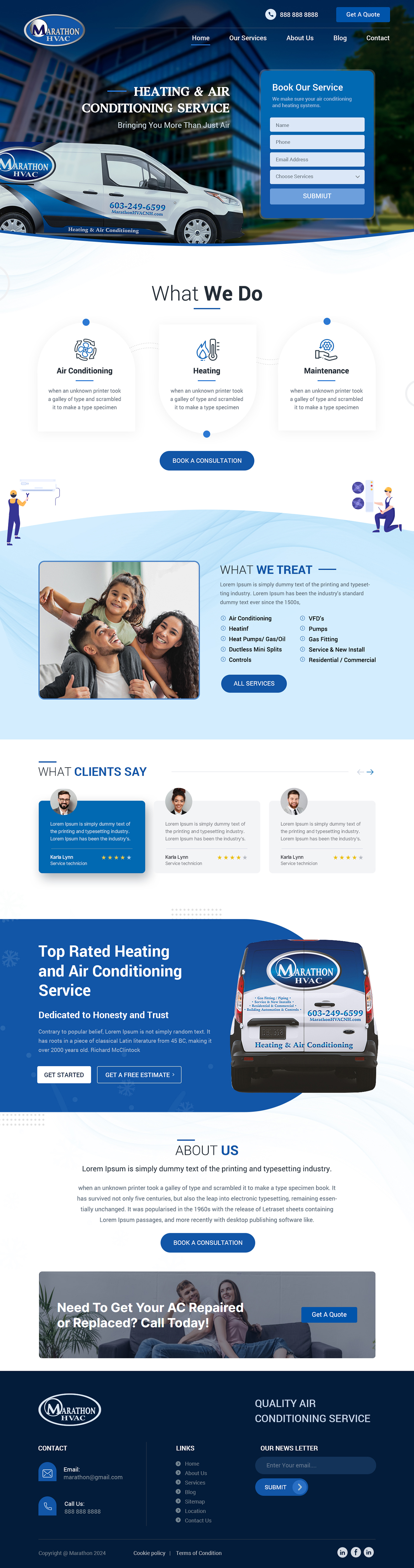 Web Design by Shijo John for Marathon HVAC | Design #32285126