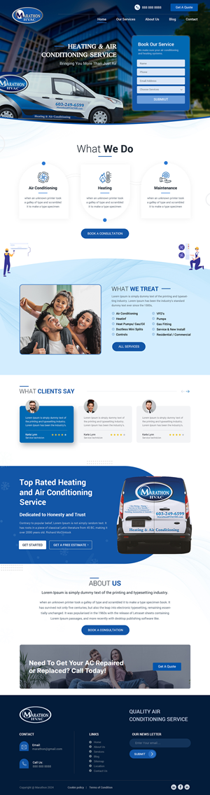 Web Design by Shijo John for Marathon HVAC | Design: #32285126
