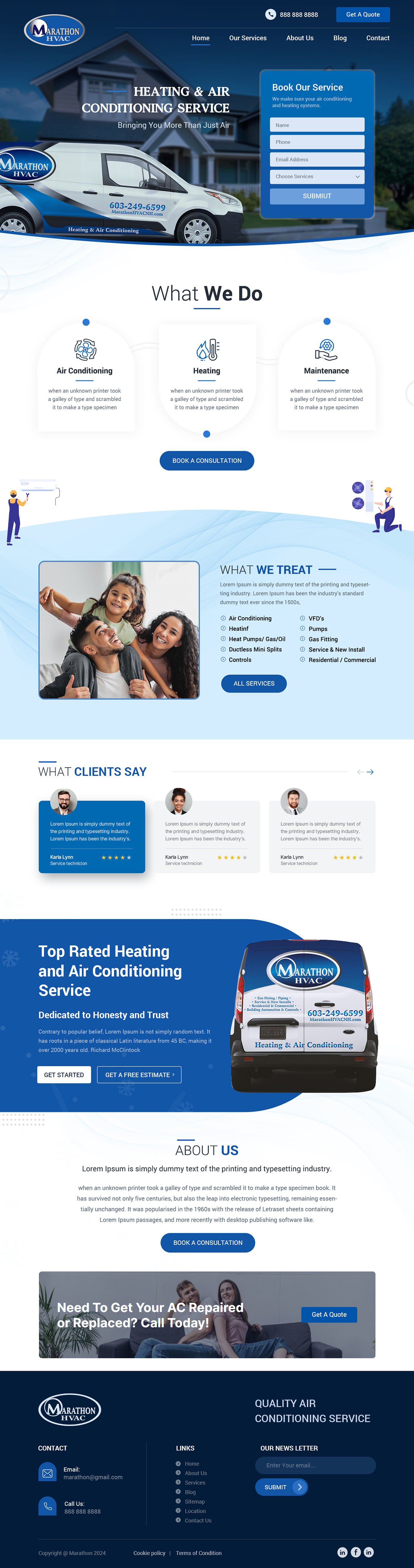Web Design by Shijo John for Marathon HVAC | Design #32285130