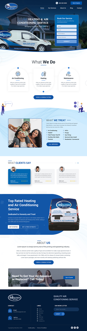 Web Design by Shijo John for Marathon HVAC | Design: #32285130