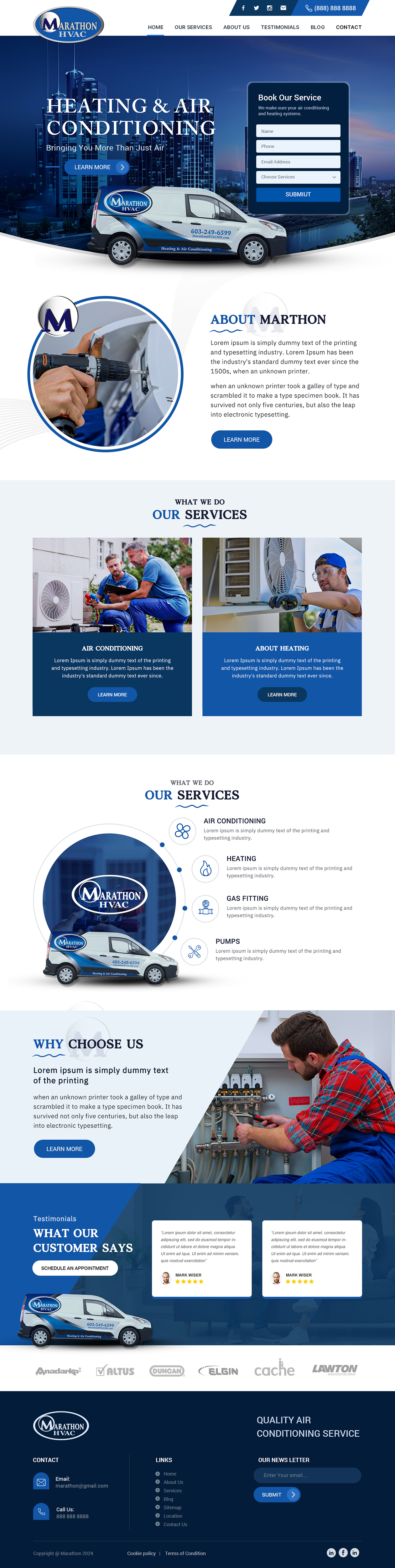 Web Design by Shijo John for Marathon HVAC | Design #32290597