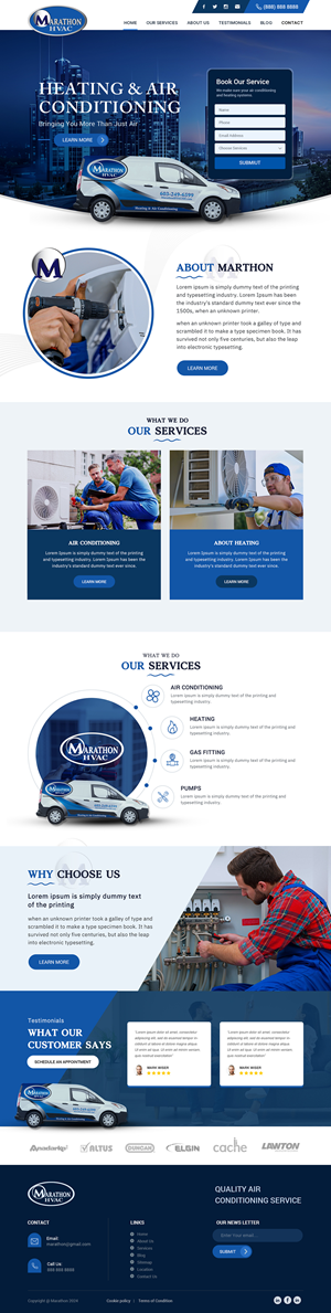 Web Design by Shijo John for Marathon HVAC | Design: #32290597