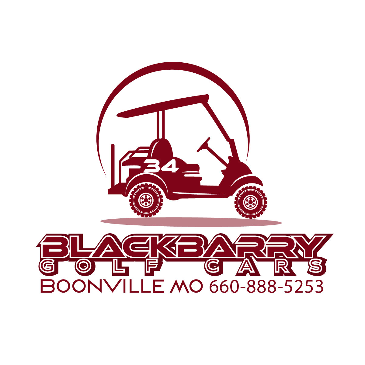 Masculine, Bold, Golf Carts Logo Design for Blackbarry Golf Cars
