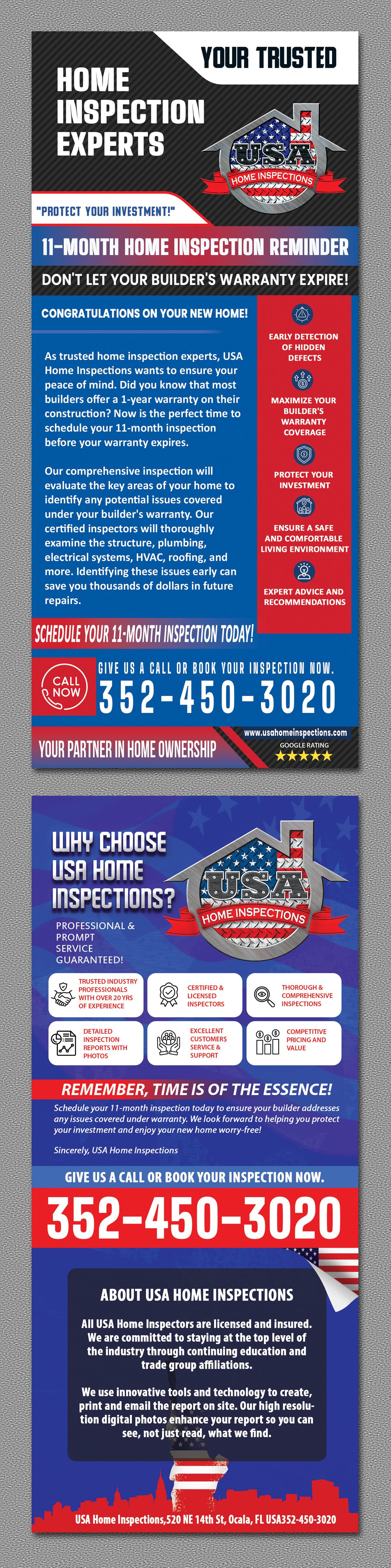 Flyer Design by Ramamoorthi Annadurai for USA Home Inspections | Design #32290399