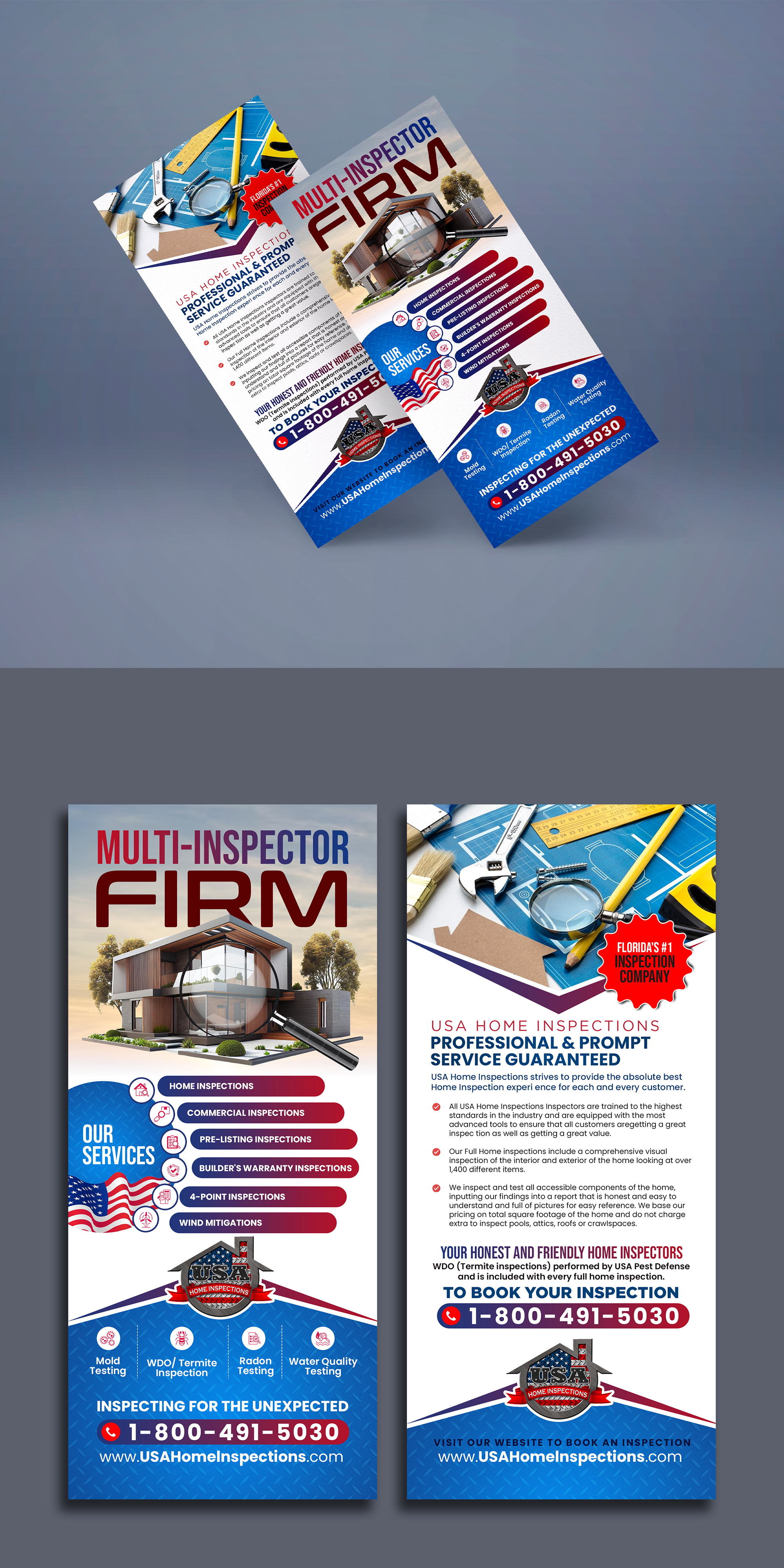 Flyer Design by debdesign for USA Home Inspections | Design #32308406