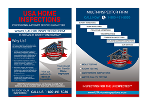 Flyer Design by Brand aid for USA Home Inspections | Design: #32294192