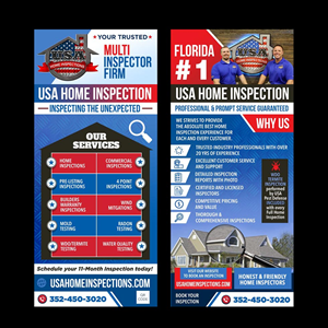 Flyer Design by DA. for USA Home Inspections | Design: #32287970