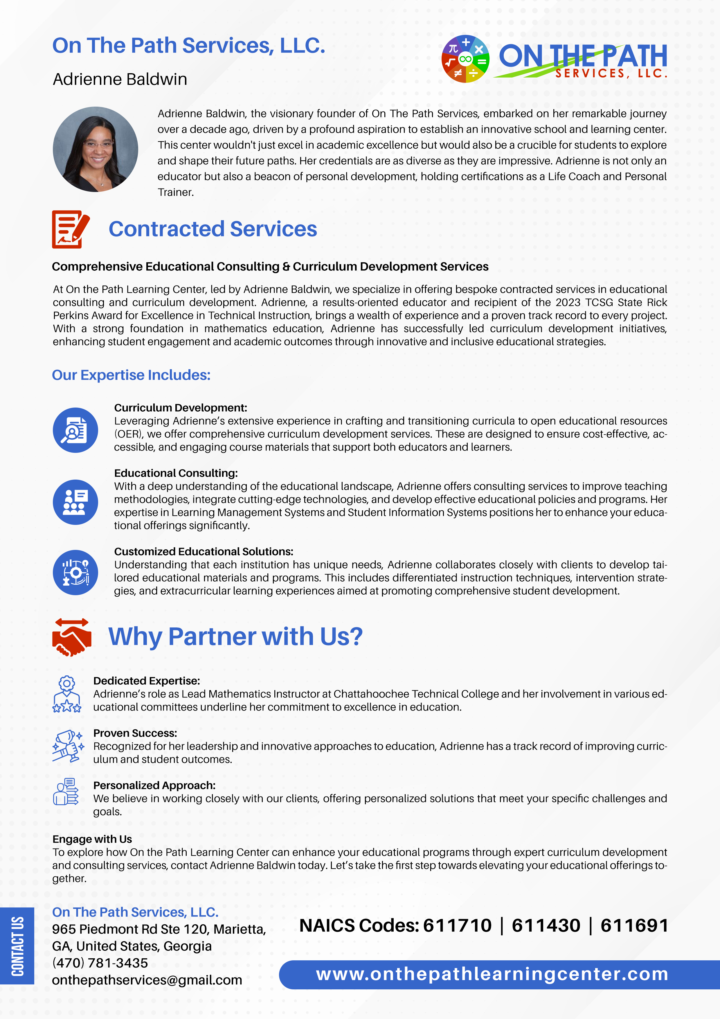 Brochure Design by SAI DESIGNS for On the Path Services | Design #32361967