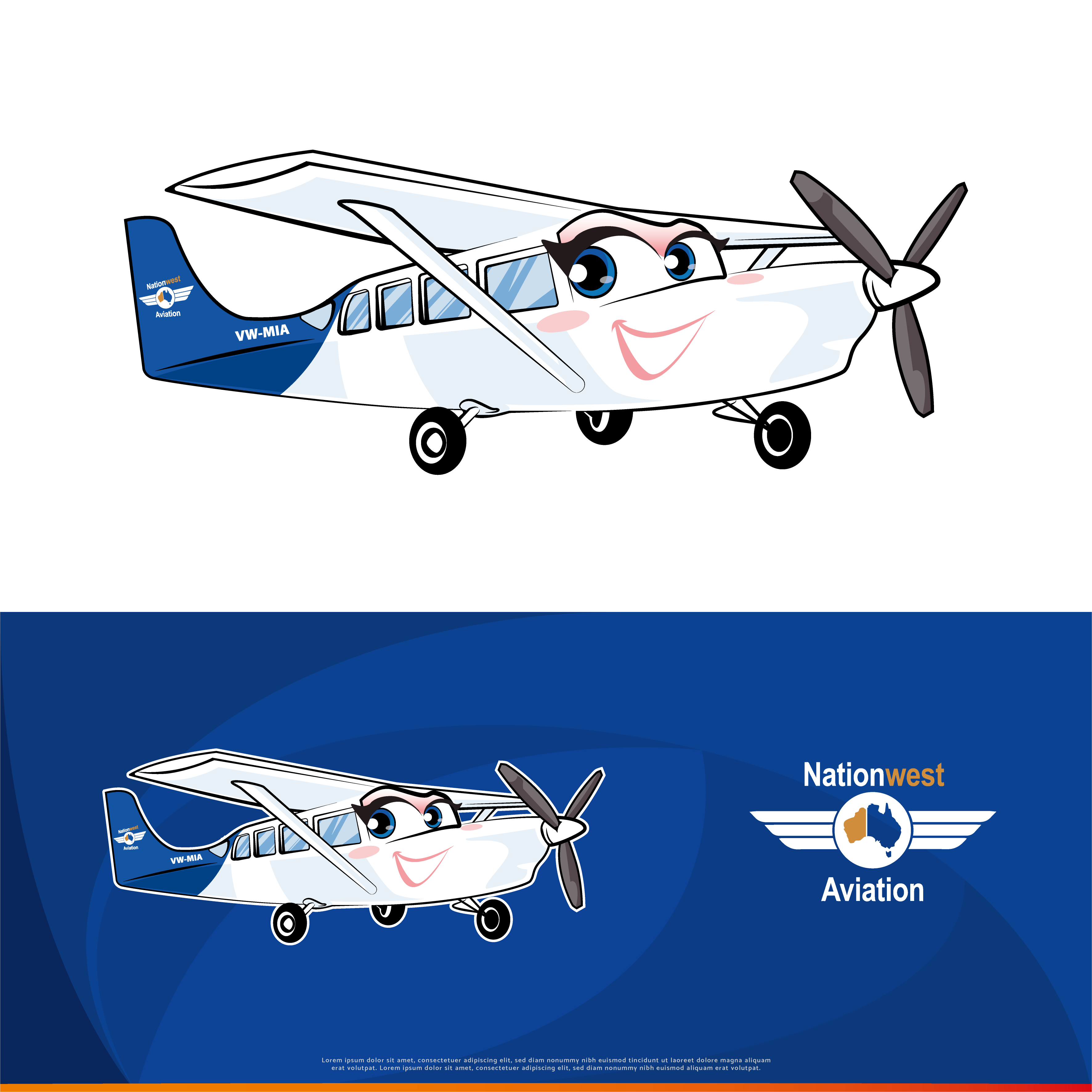 Mascot Design by Gabriel T. Marques for Nationwest Aviation  | Design #32308912