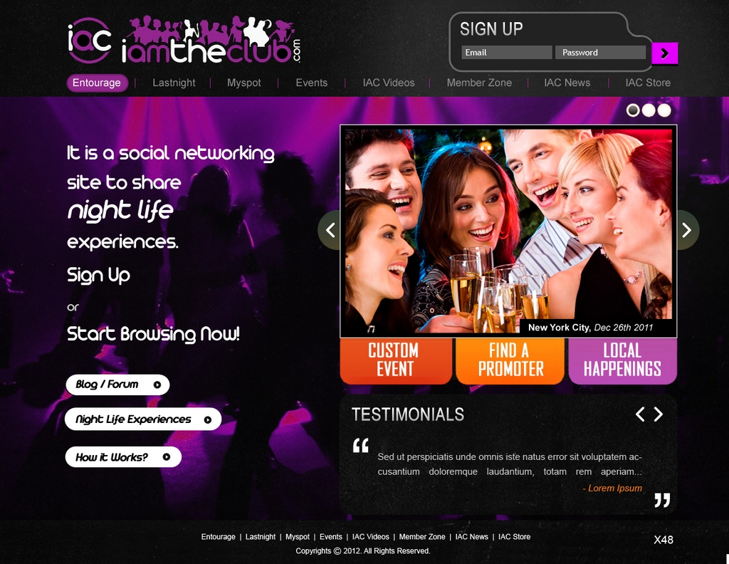 Web Design par pb pour IAMTHECLUB, LLC | Design #766804