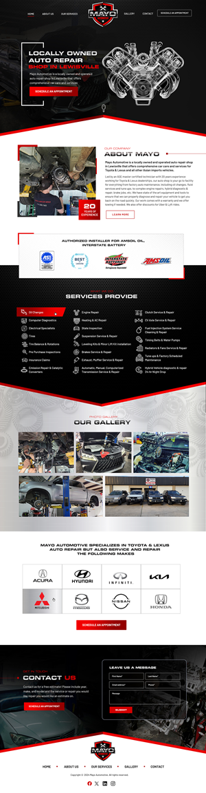 Web Design par Blue Sparrow pour Mayo Automotive LLC | Design : #32380346
