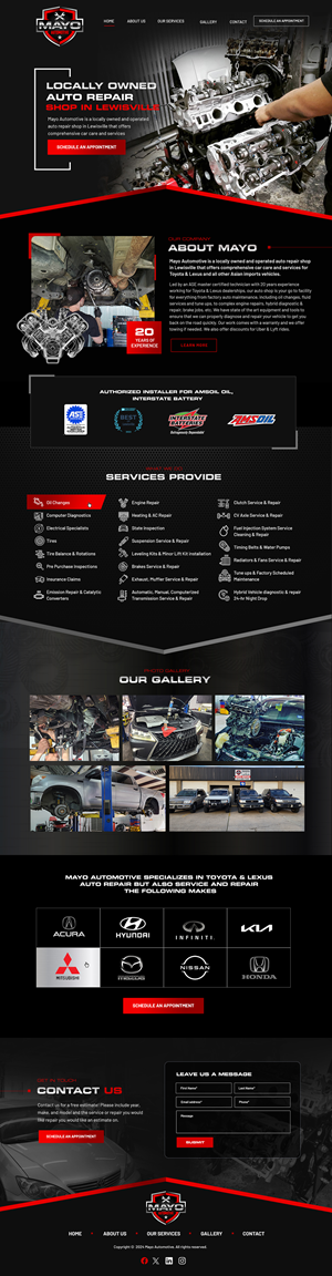 Web Design by Blue Sparrow for Mayo Automotive LLC | Design: #32380347