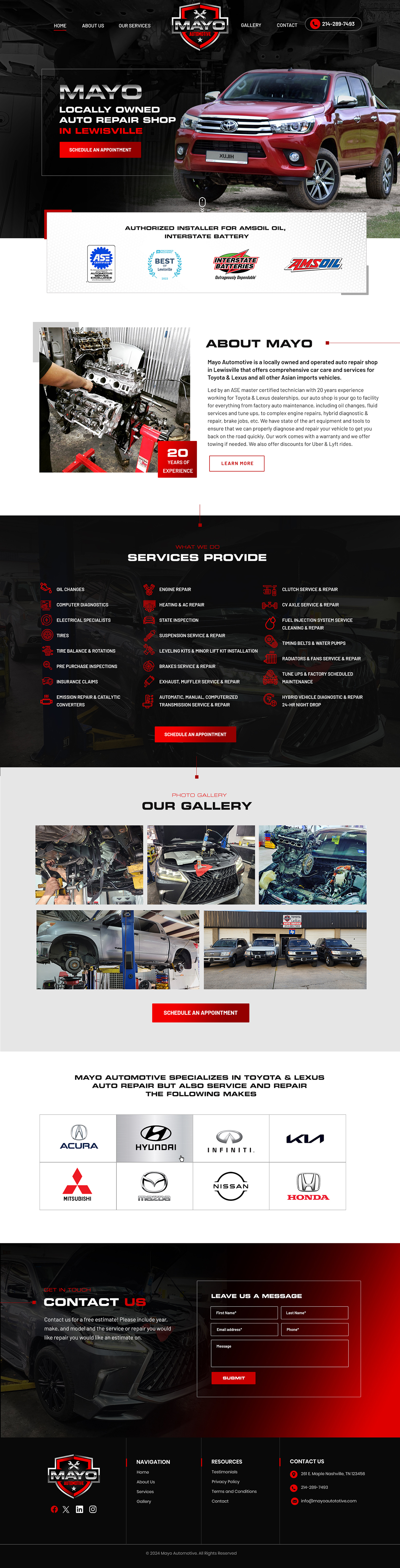 Web Design by Blue Sparrow for Mayo Automotive LLC | Design #32380532