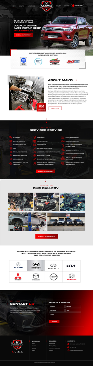 Diseño Web por Blue Sparrow para Mayo Automotive LLC | Diseño: #32380532