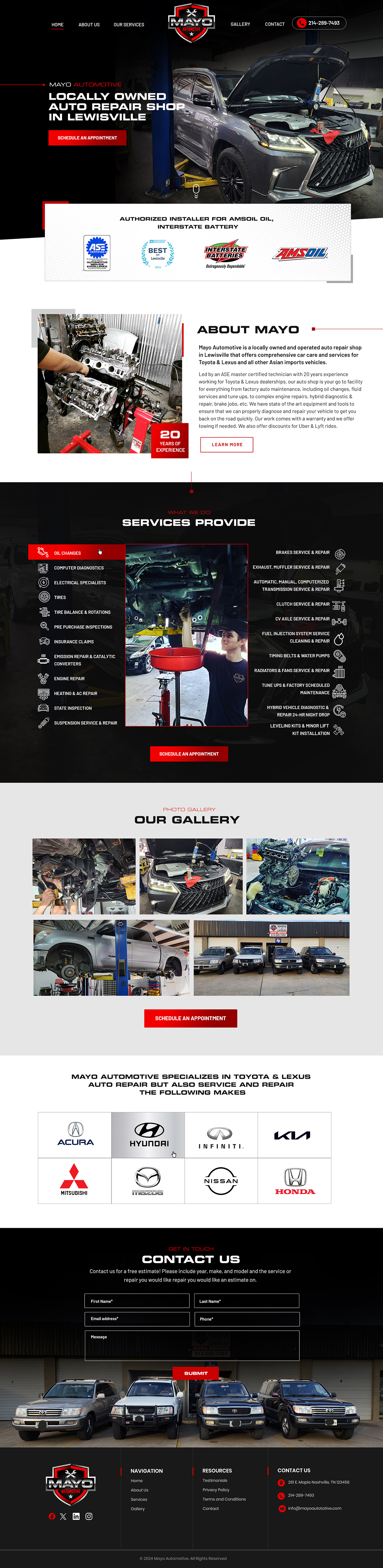 Web Design by Blue Sparrow for Mayo Automotive LLC | Design #32380874