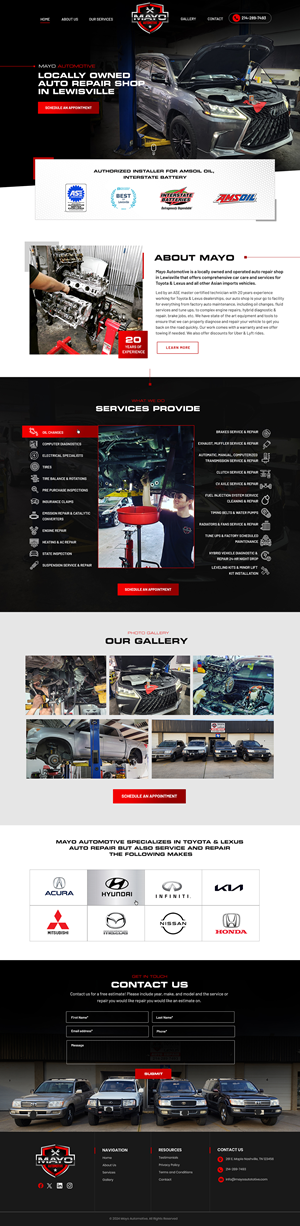 Web Design par Blue Sparrow pour Mayo Automotive LLC | Design : #32380874