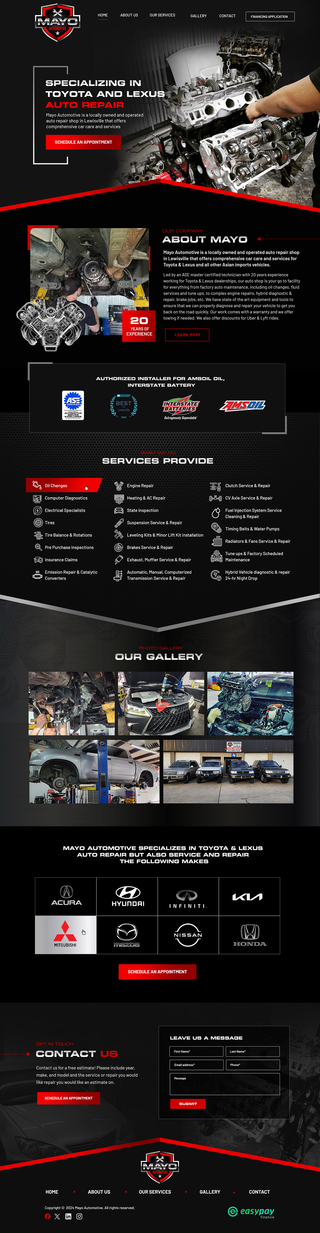 Web Design by Blue Sparrow for Mayo Automotive LLC | Design #32383415