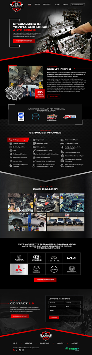 Web Design par Blue Sparrow pour Mayo Automotive LLC | Design : #32383415