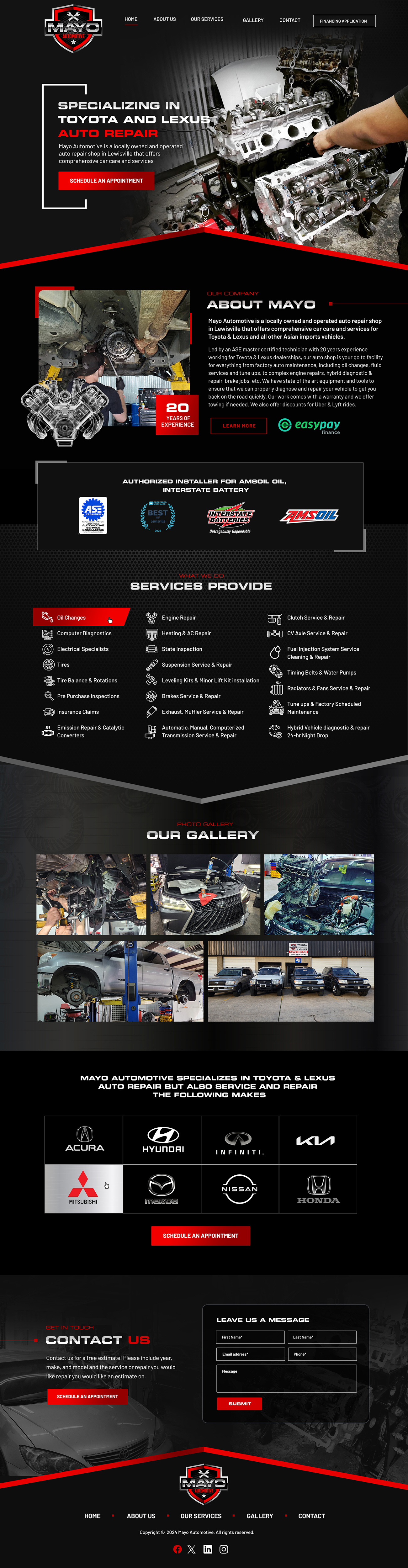 Web Design by Blue Sparrow for Mayo Automotive LLC | Design #32383416