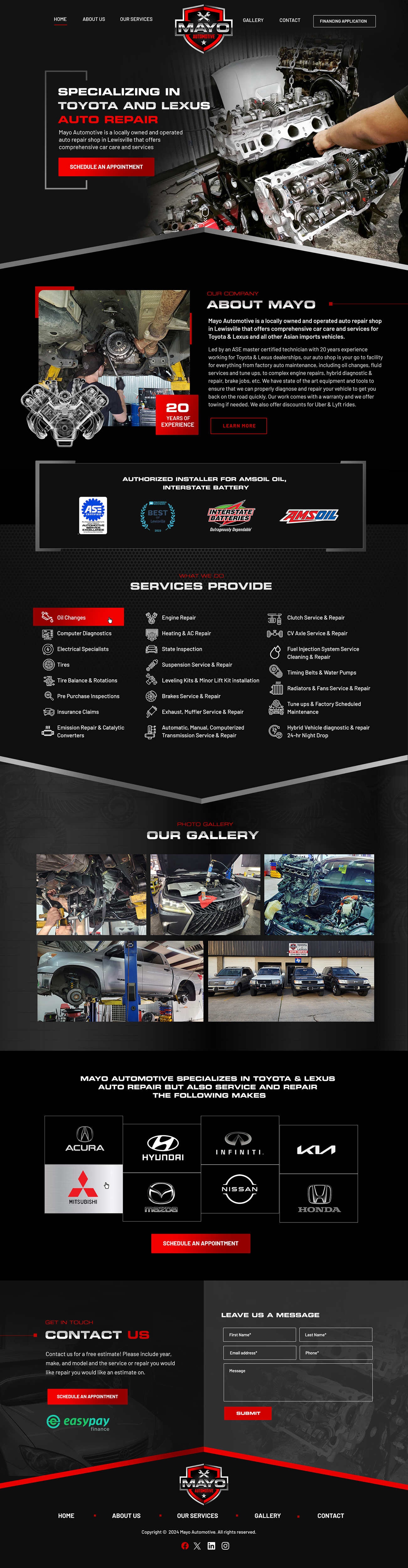 Diseño Web por Blue Sparrow para Mayo Automotive LLC | Diseño #32383653